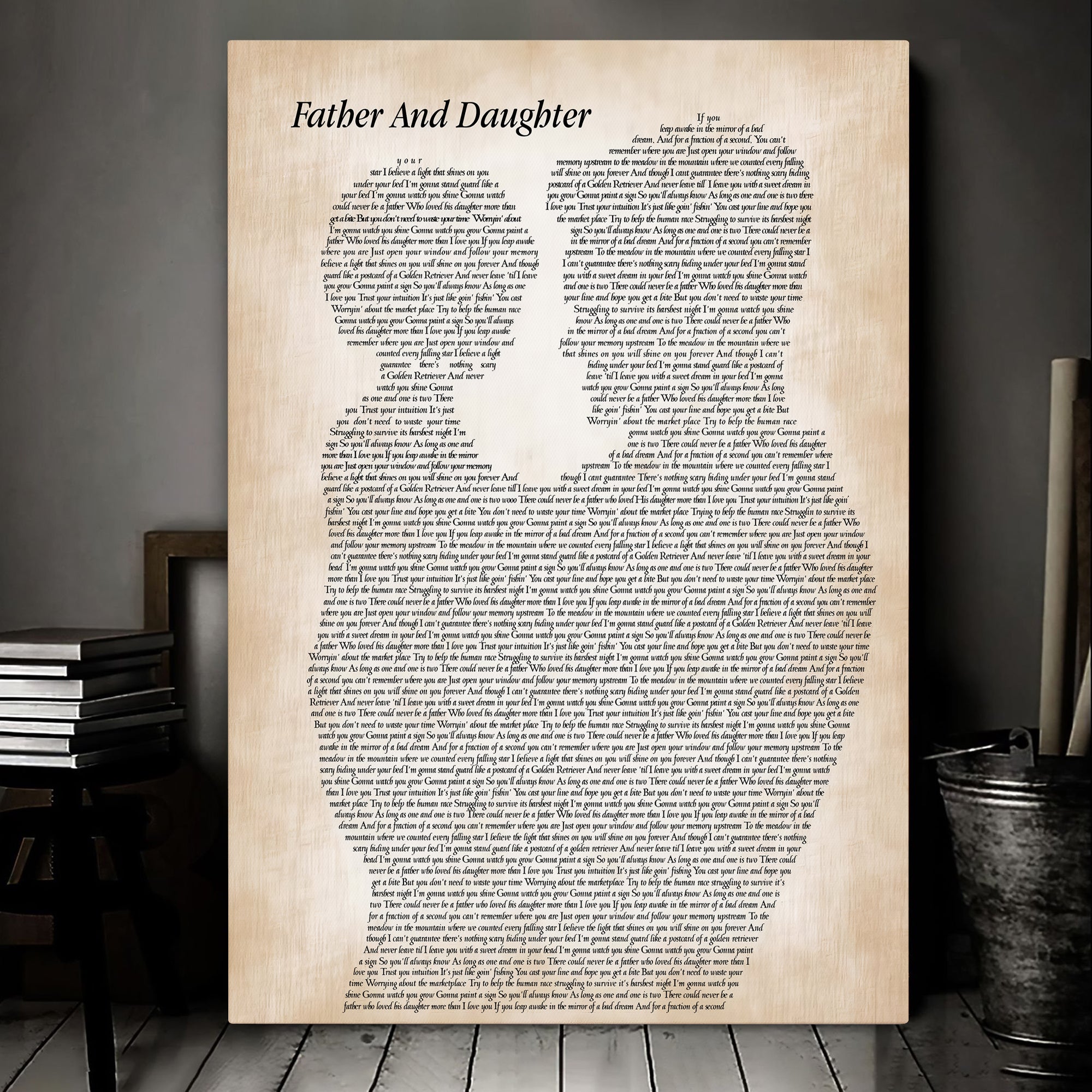 Paul Simon Father And Daughter Father & Child Song Lyric Print Canvas Print Frames