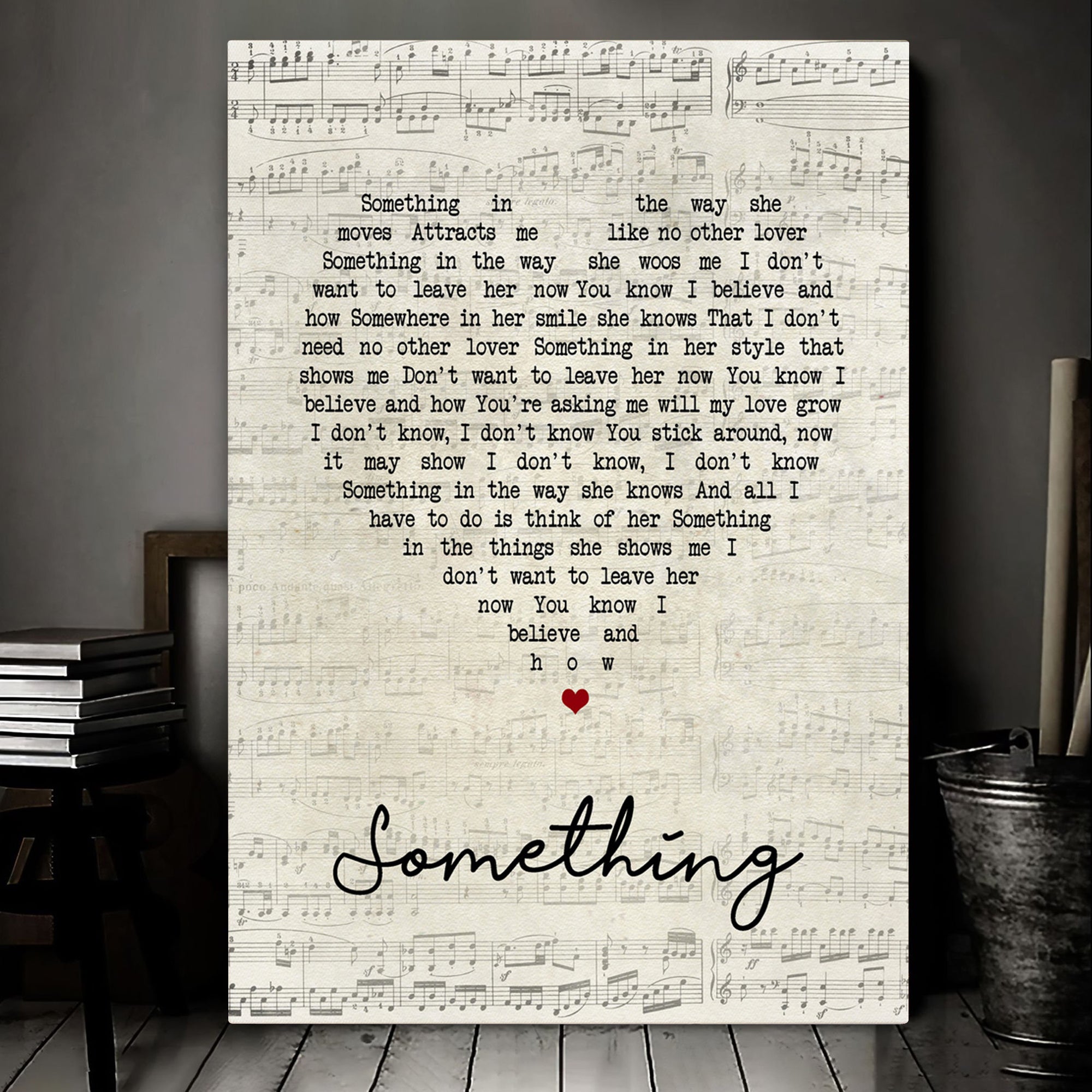 Something Script Heart Song Lyric Art Print Canvas Print Frames