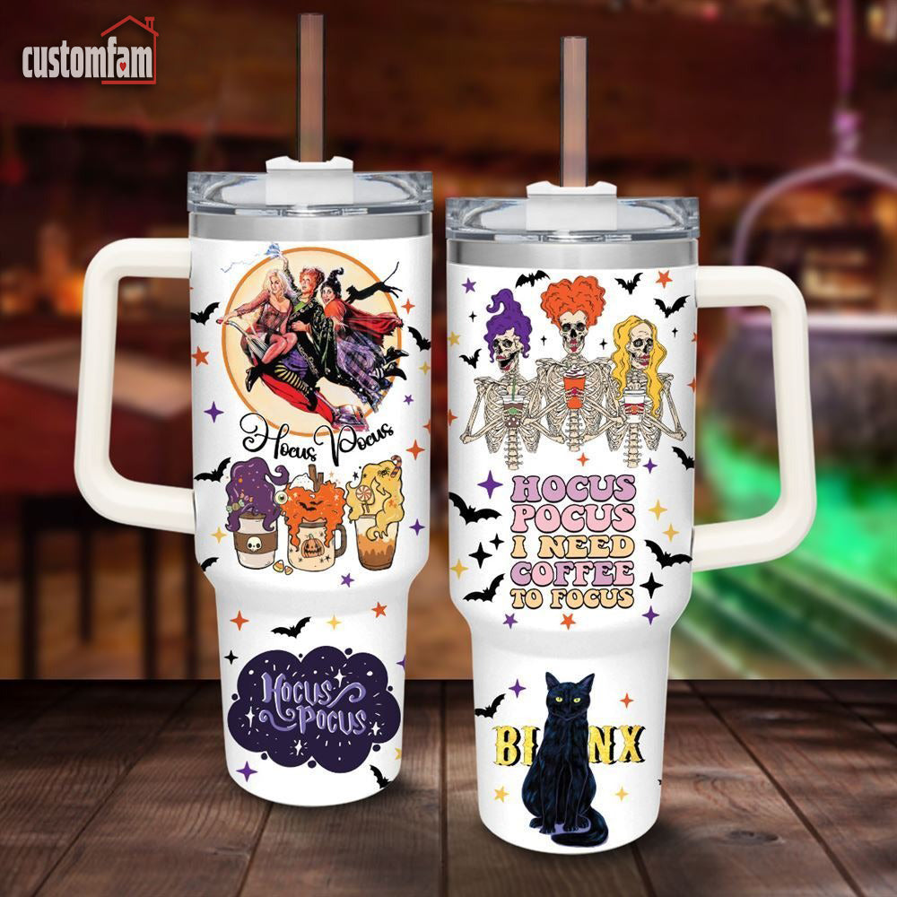 I Need Coffee Halloween Vibes Decoration 40oz Tumbler with Handle, Halloween Gifts