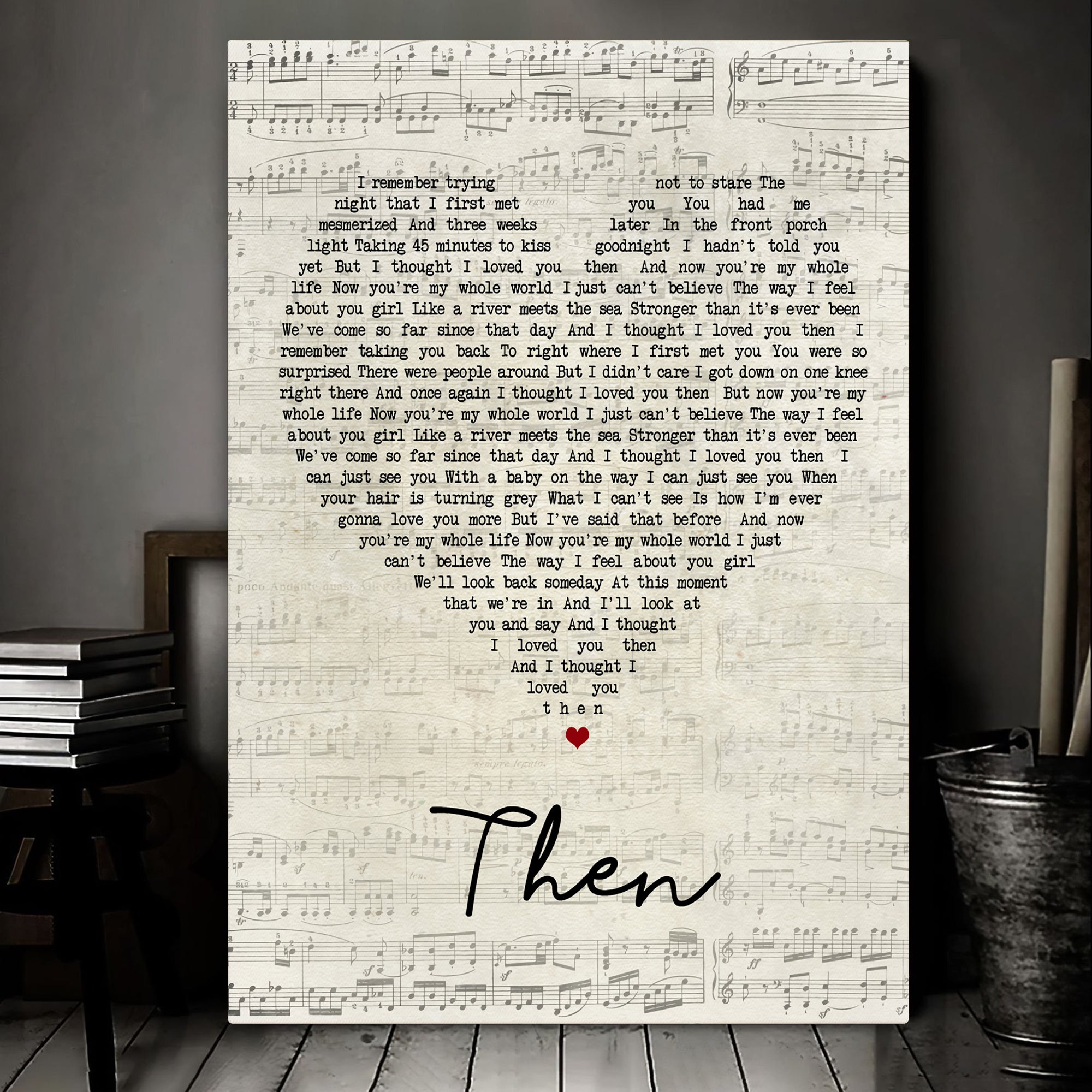 Brad Paisley Then Script Heart Song Lyric Art Print Canvas Print Framesin