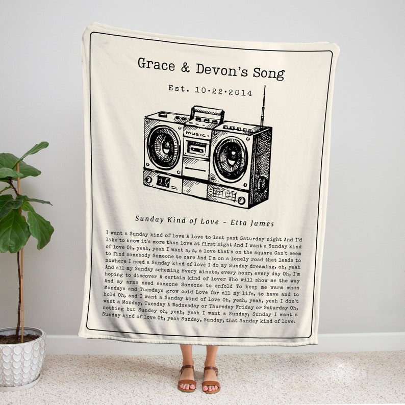 Song Lyric Tapestry Custom Song Lyrics Blanket Woven, Christmas Home Decor, Christmas Gifts