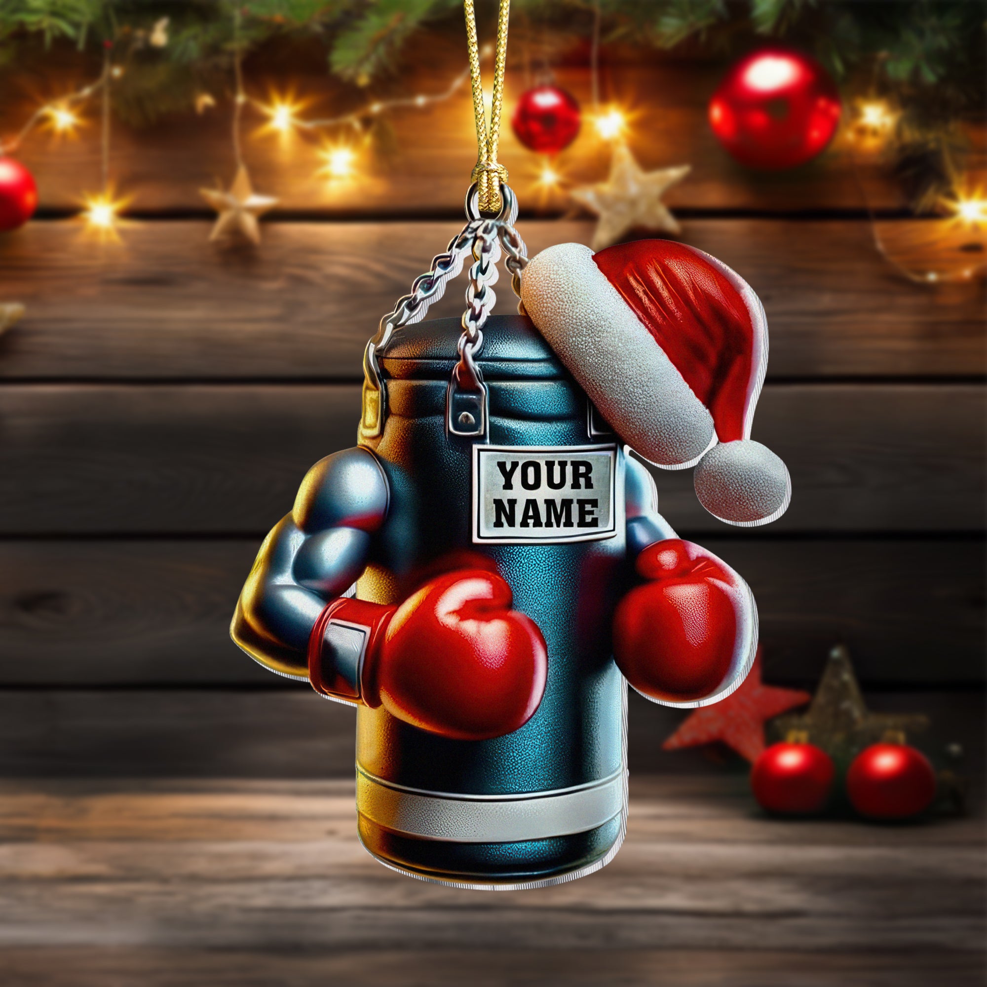 Boxing Custom Christmas Acrylic Ornament, Gifts For Boxing Fans, Christmas Tree Decor