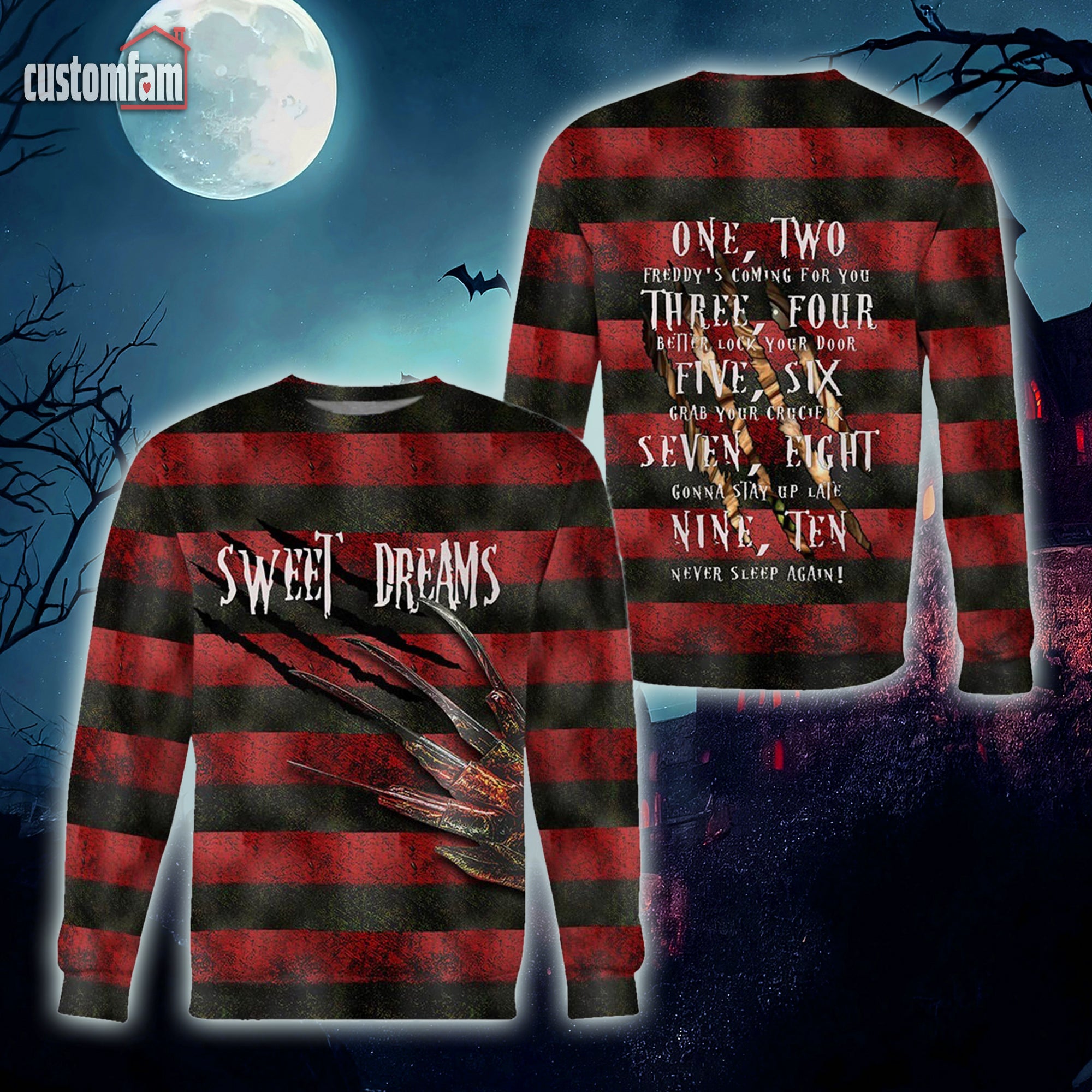 Sweet Dreams Halloween Horror Movie Sweatshirt, Scary Movie Fan Gifts, Halloween Gift