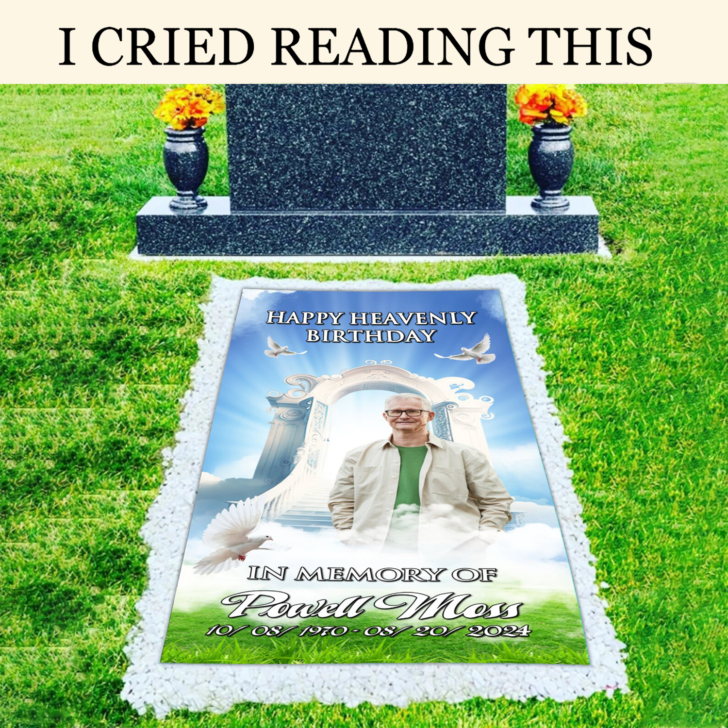 In Memory Of Personalized Grave Blanket, Memorial Gravestone Blanket, Sympathy Gifts