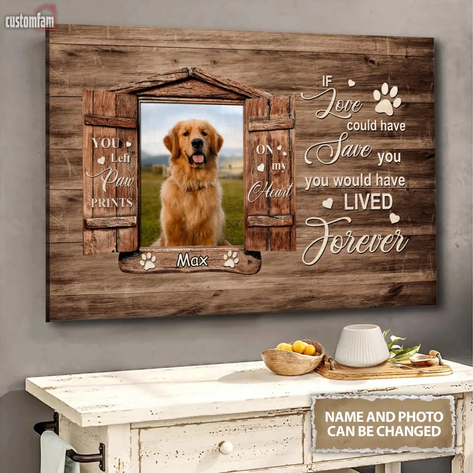 In Our Heart Personalized Photo Canvas Wall Art, Memorial Gifts For Dog Lovers 1