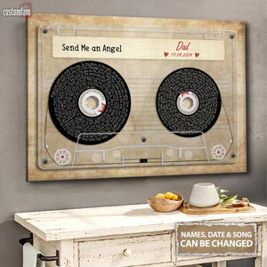 Custom Song Lyrics Poster Canvas Wall Art, Perfect Song Chords Couple One Year Anniversary Vinyl Record, Gifts For Him 1