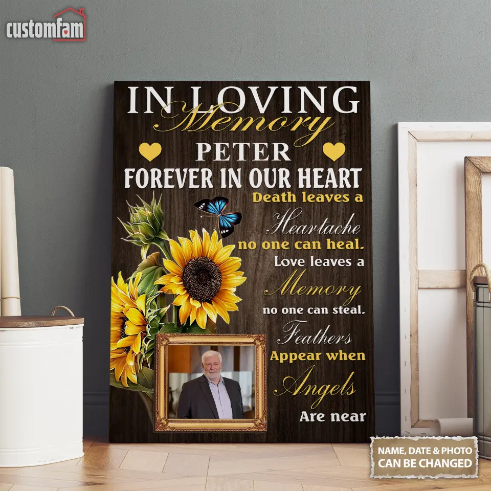 In Loving Memory Personalized Photo Canvas Prints, Loss Of Dad Mom Remembrance Gifts, Memorial Gifts, Gifts For Dad 1