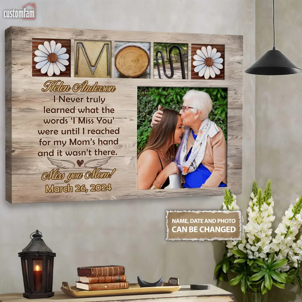 Personalized Photo Canvas prints, Custom Mother Memorial Gift, In Loving Memory Gift, Loss of Mom Sympathy Gift, Canvas Wall Art 1