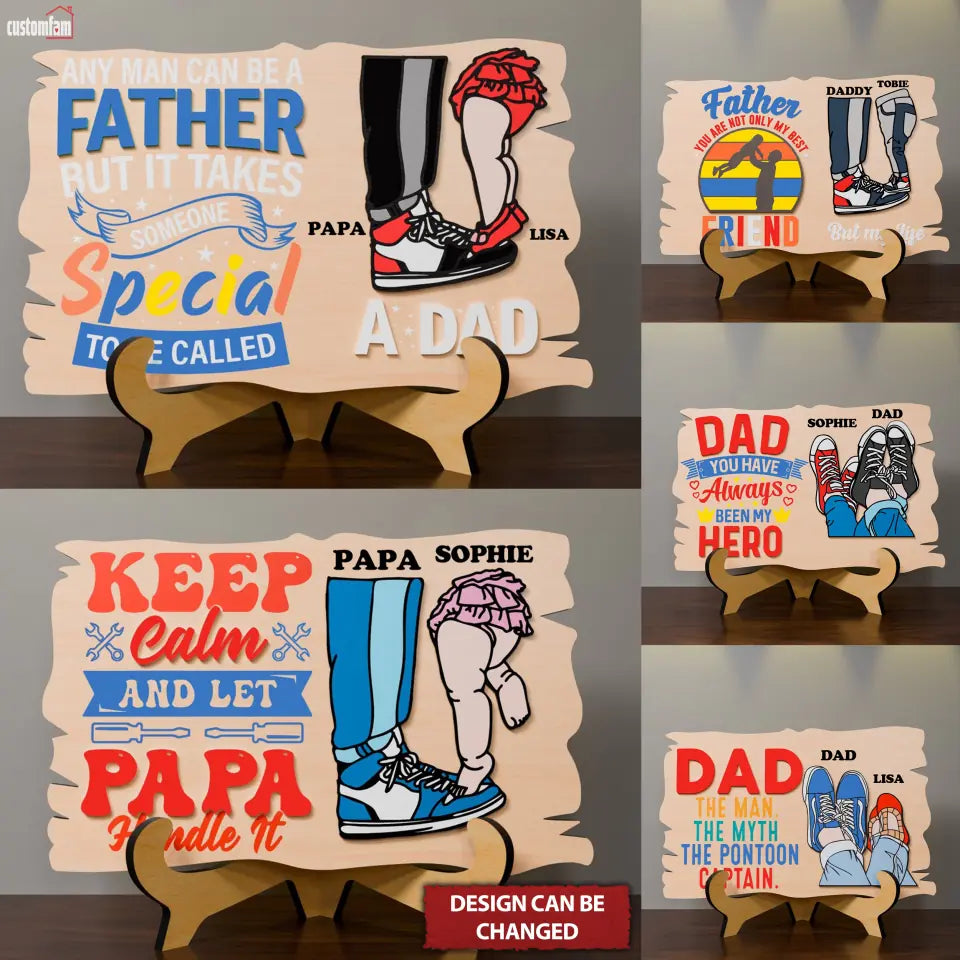 Dad You Have Always Been My Hero Personalized 2 Layered Wooden Sign, Gifts For Dad