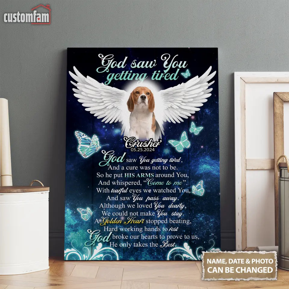 God Saw You Getting Tired Memorial Canvas 1