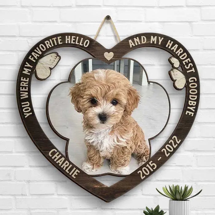 Forever In My Heart, Pet Paw Personalized Shaped Wood Sign, Gift For Pet Lovers