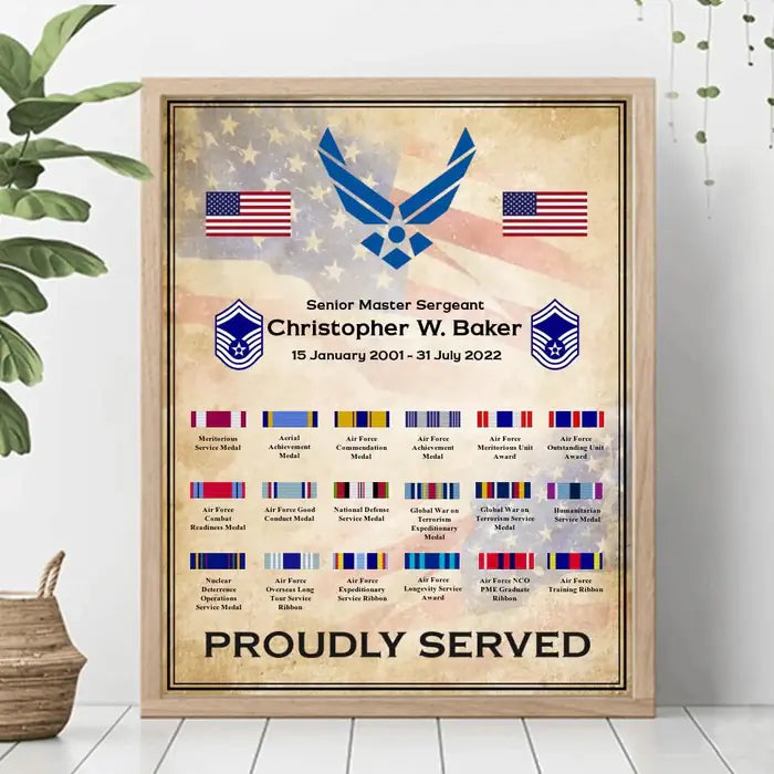 Personalized Veteran Ribbons And Rewards Canvas, Veterans Gift 1