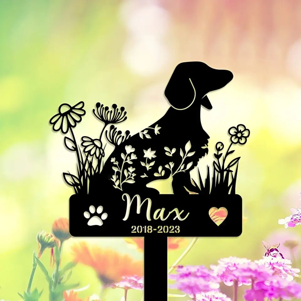 Custom Dachshund Memorial Stake Sign, Pet Grave Markers Sign, Gift For Pet Lovers