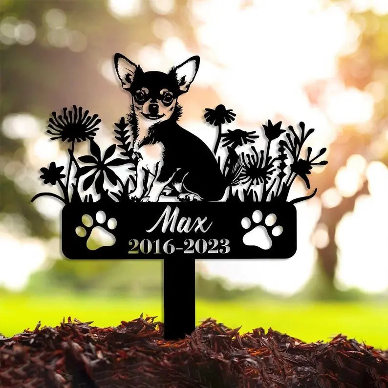 Personalized Chihuahua Memorial Stake Sign, Pet Grave Markers Sign, Gift For Pet Lovers