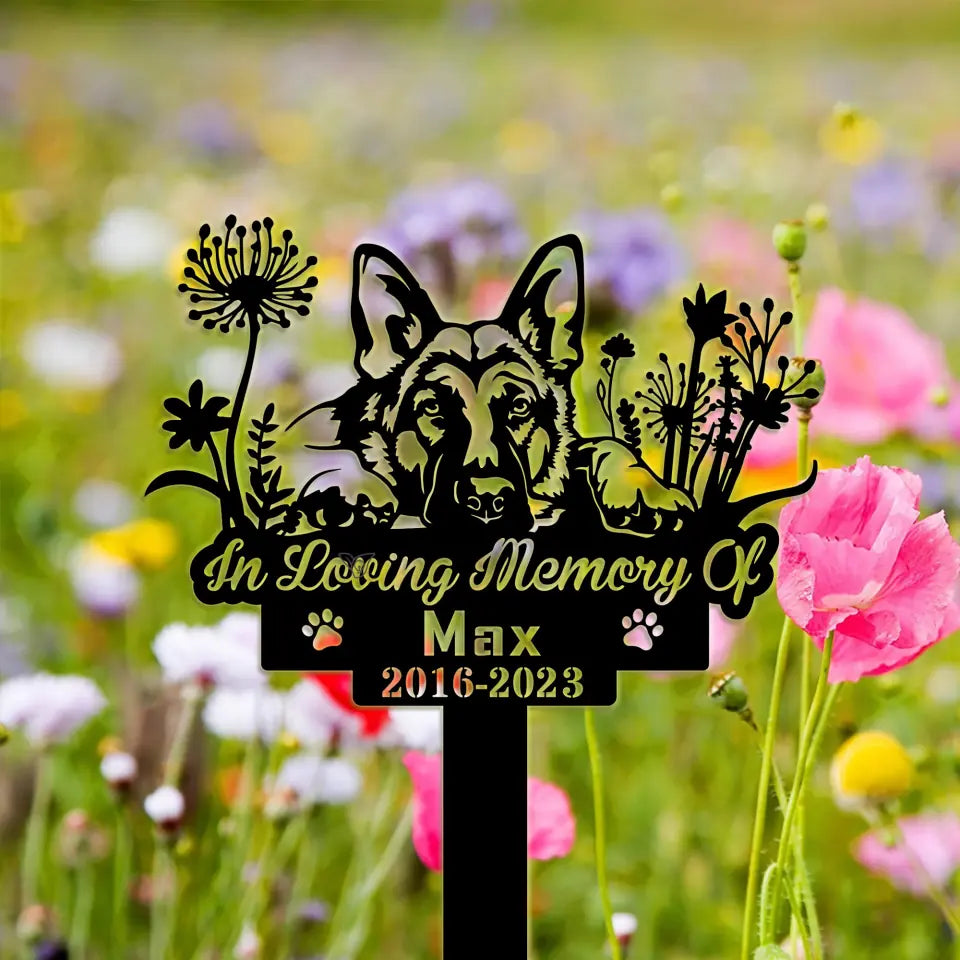 Personalized German Shepherd  Memorial Stake, Pet Grave Marker, Gift For Pet Lover