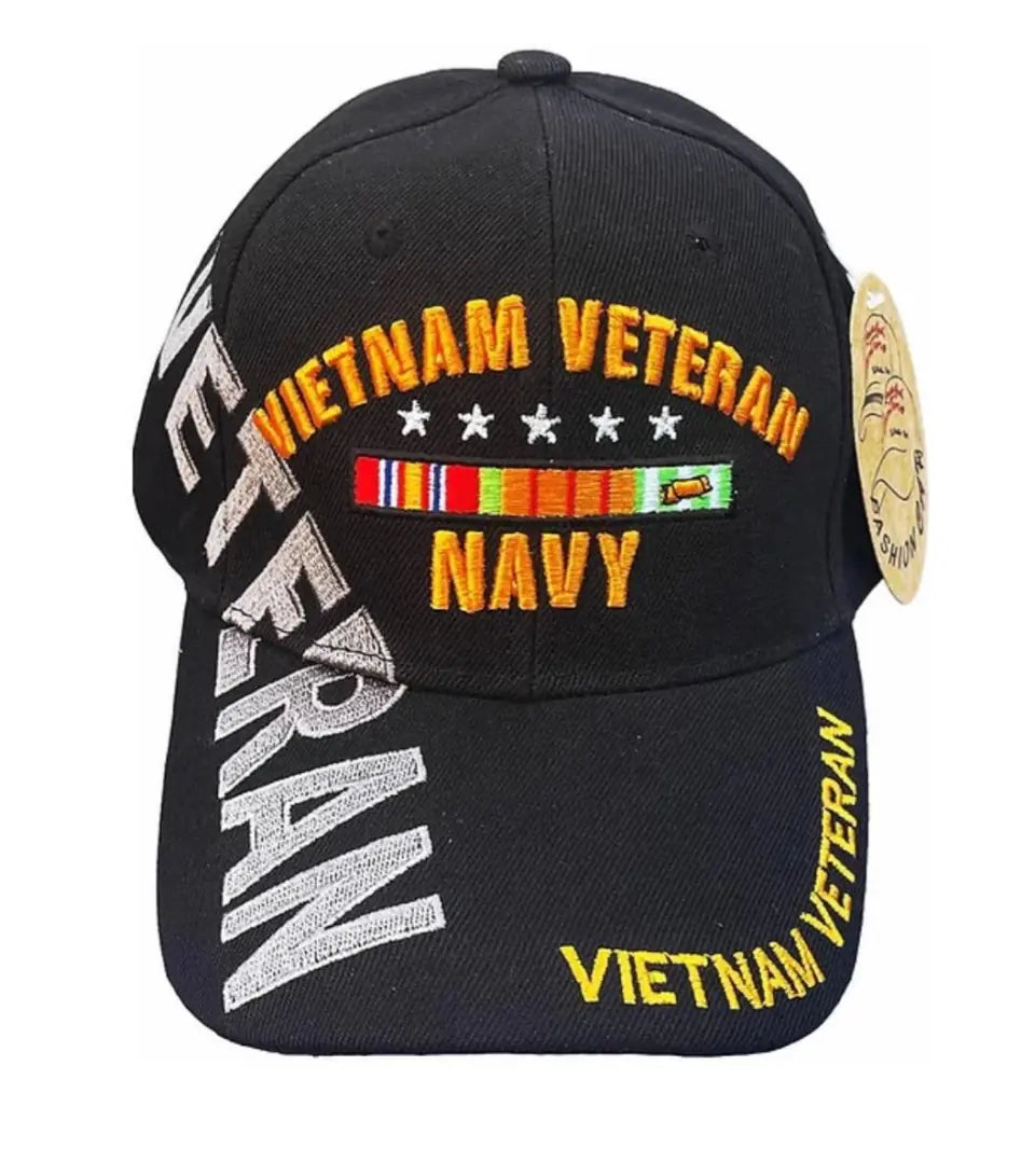 Vietnam Veteran Navy Baseball Cap, Embroidered U.S. Veteran Military Classic Baseball Hat