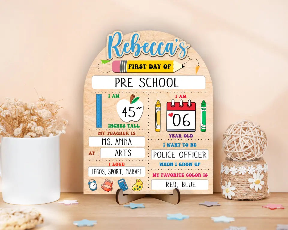 Personalized First and Last Day of School 2 Layered Wooden Sign, Back To School Gifts