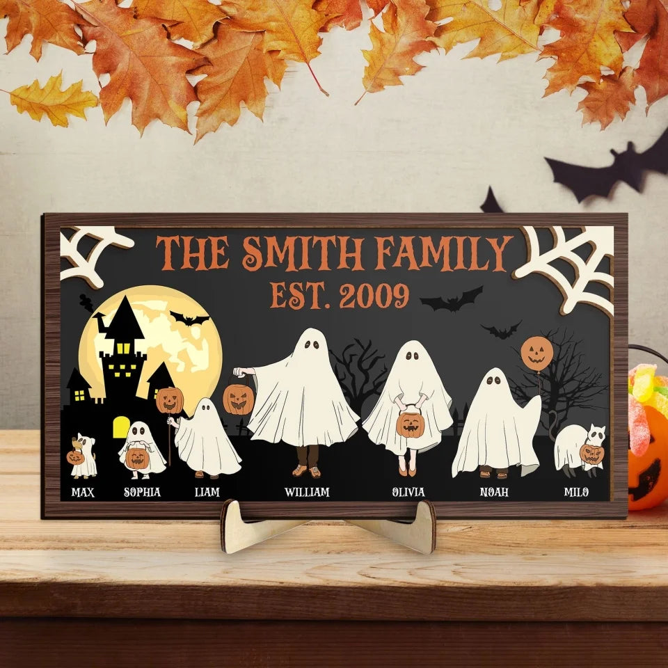 Halloween-Ghost-Family-Personalized-Shaped-2-Layers-Wooden-Plaque_2