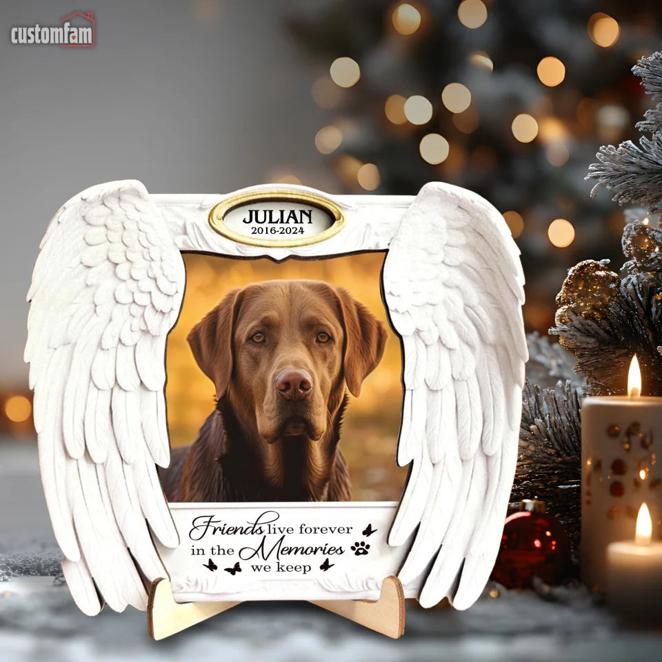 Your Wings Were Ready But My Heart Was Not Personalized Memorial Picture Frame, Gift For Dog Lovers