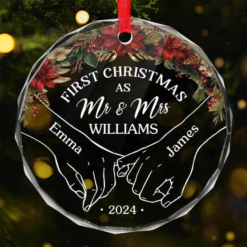 It's Merry Everything When We're Together Glass Ornament, Couple Personalized Custom Christmas Gift