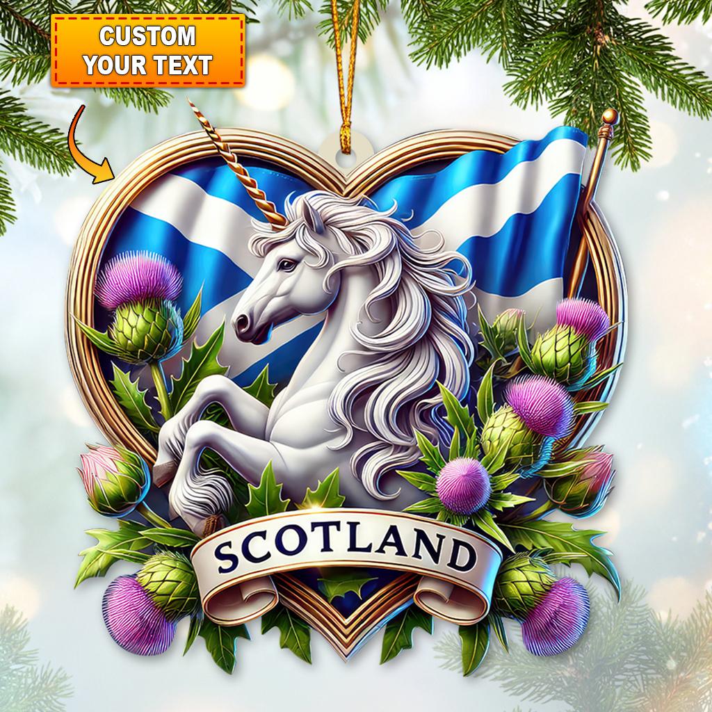 Scotland Unicorn Ornament, Christmas Tree Decor, Christmas Ornament Scotland