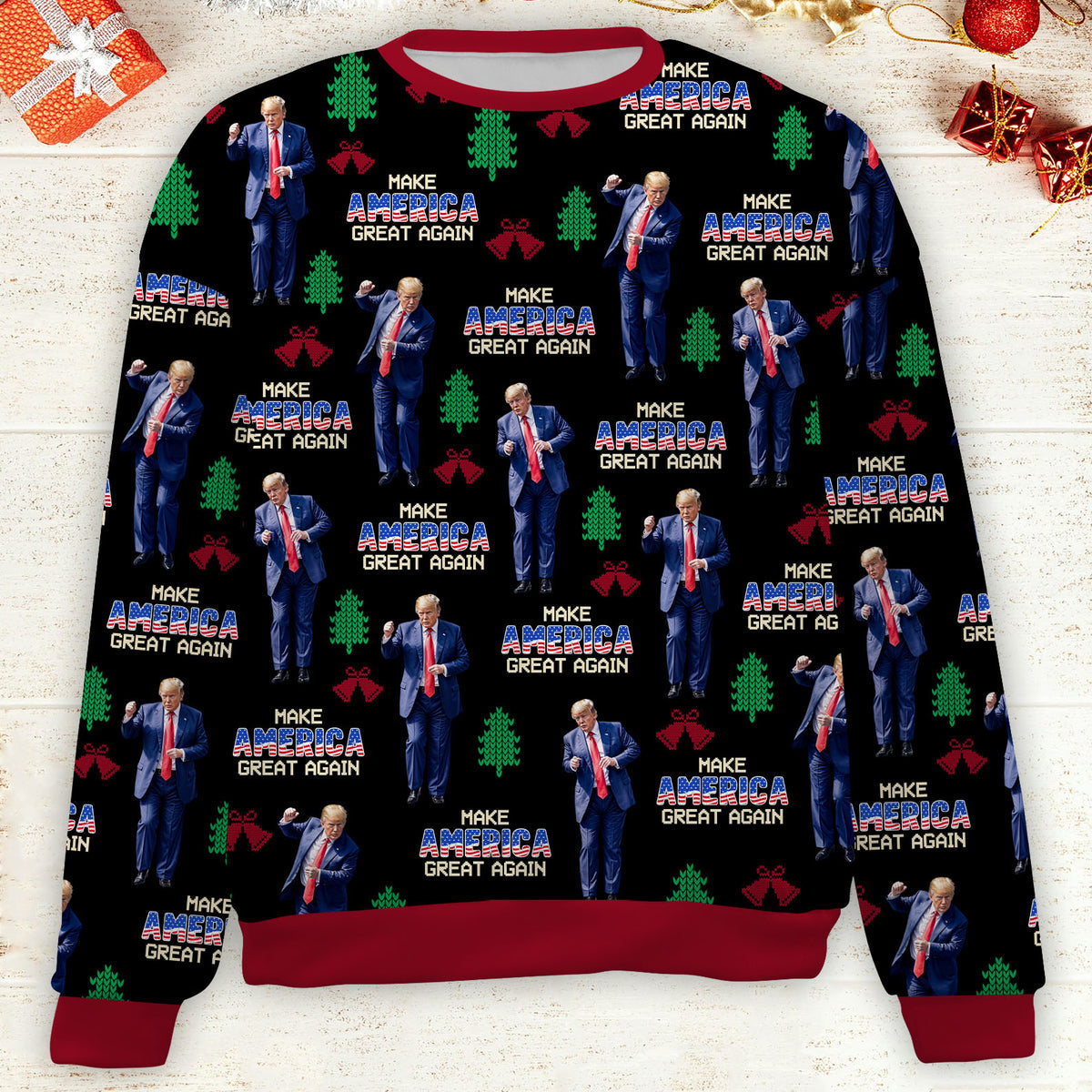 MakeAmericaGreatAgain Trump2024 Funny Christmas Ugly Sweater, Christmas Gifts