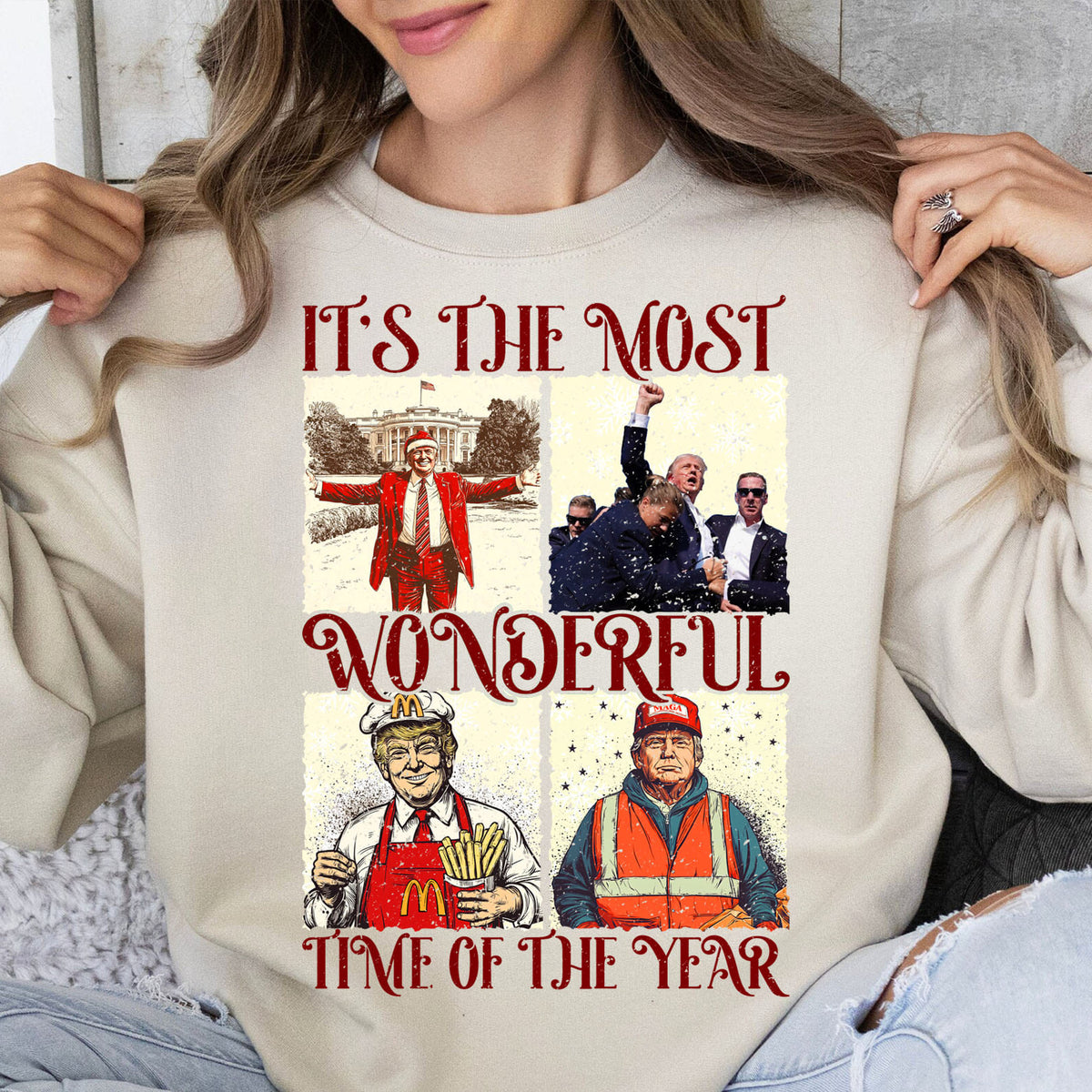 It's The Most Wonderful Time of Year Trump2024 Christmas Sweatshirt, Funny Political Shirts