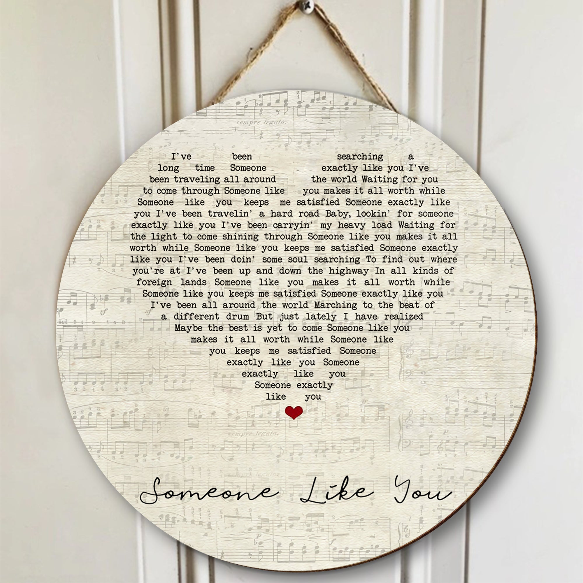 Van Morrison Someone Like You Script Heart Song Lyric Round Wood Sign, Wood Signs For Home