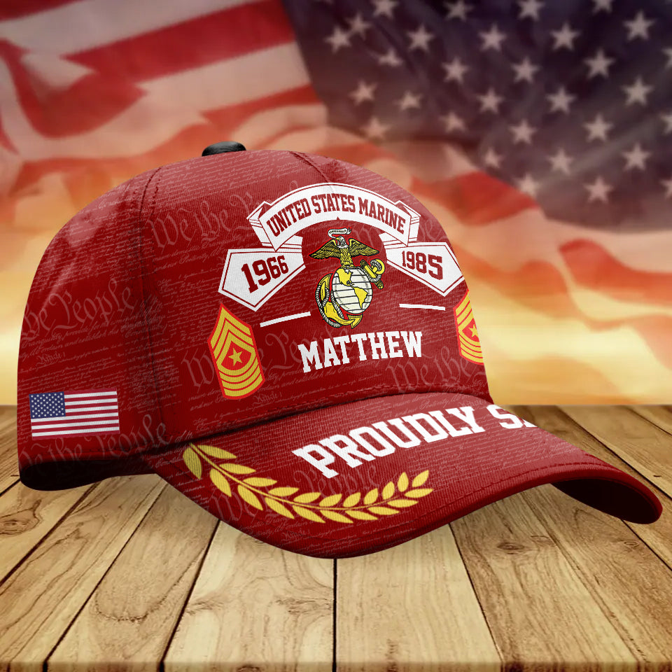 Personalized Embroidered US Veterans Cap, Veteran Retired Ball Caps, Gifts For Dad