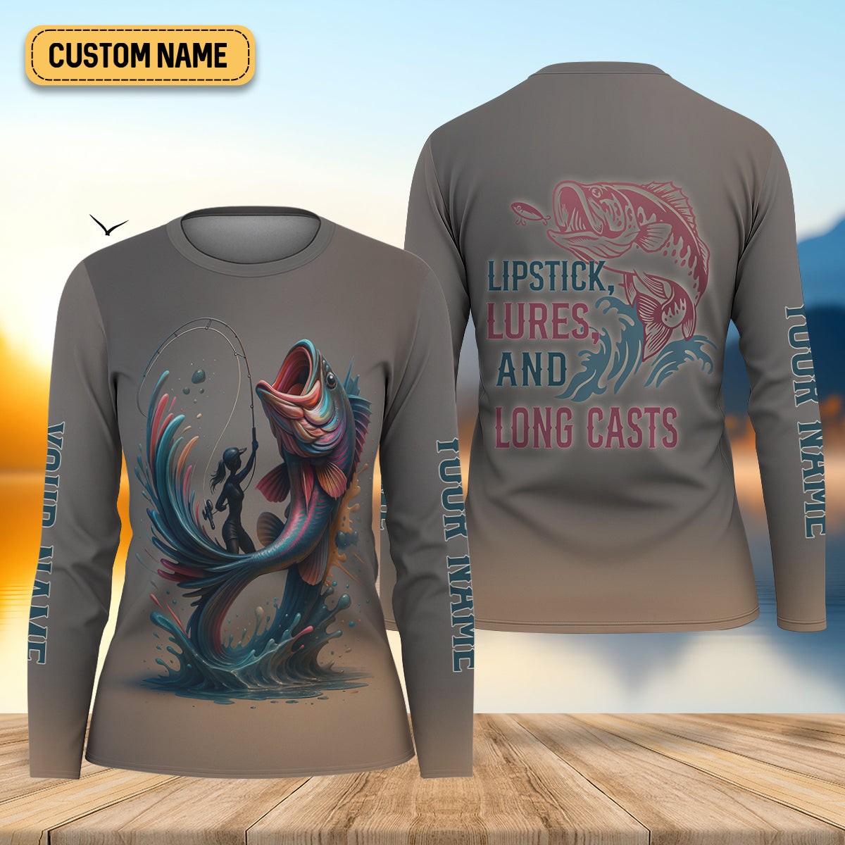 Women's Long Sleeve Fishing Shirts, Funny Fishing Shirt, UV Protection Clothing