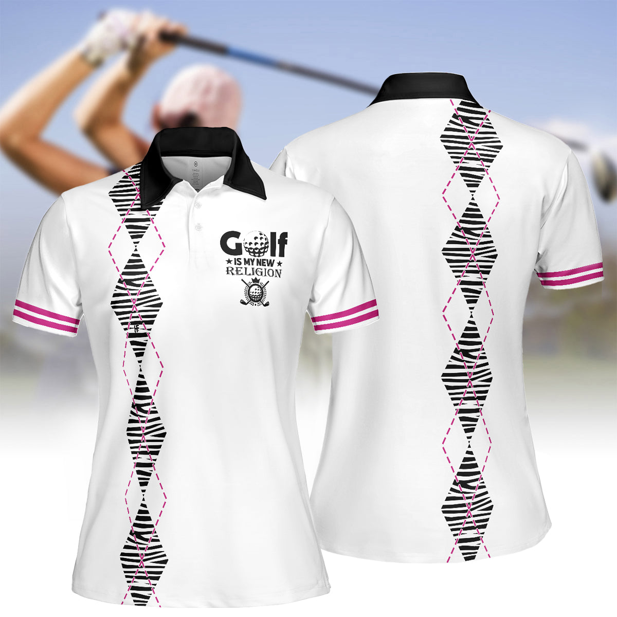 Golf Is My New Religion Funny Womens Golf Polo Shirt, Womens Golf Gifts