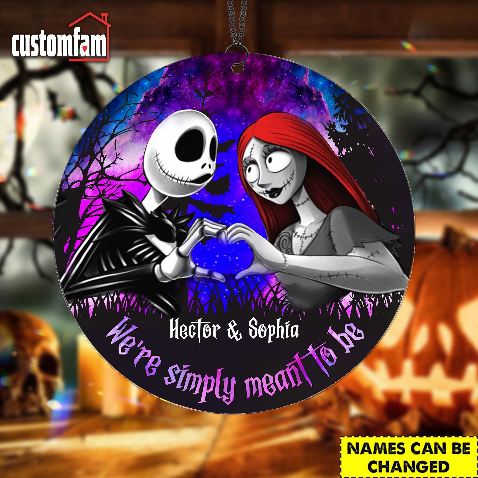 We're Simply Meant To Be Suncatcher Ornaments, The Nightmare Before Christmas, Halloween Decoration