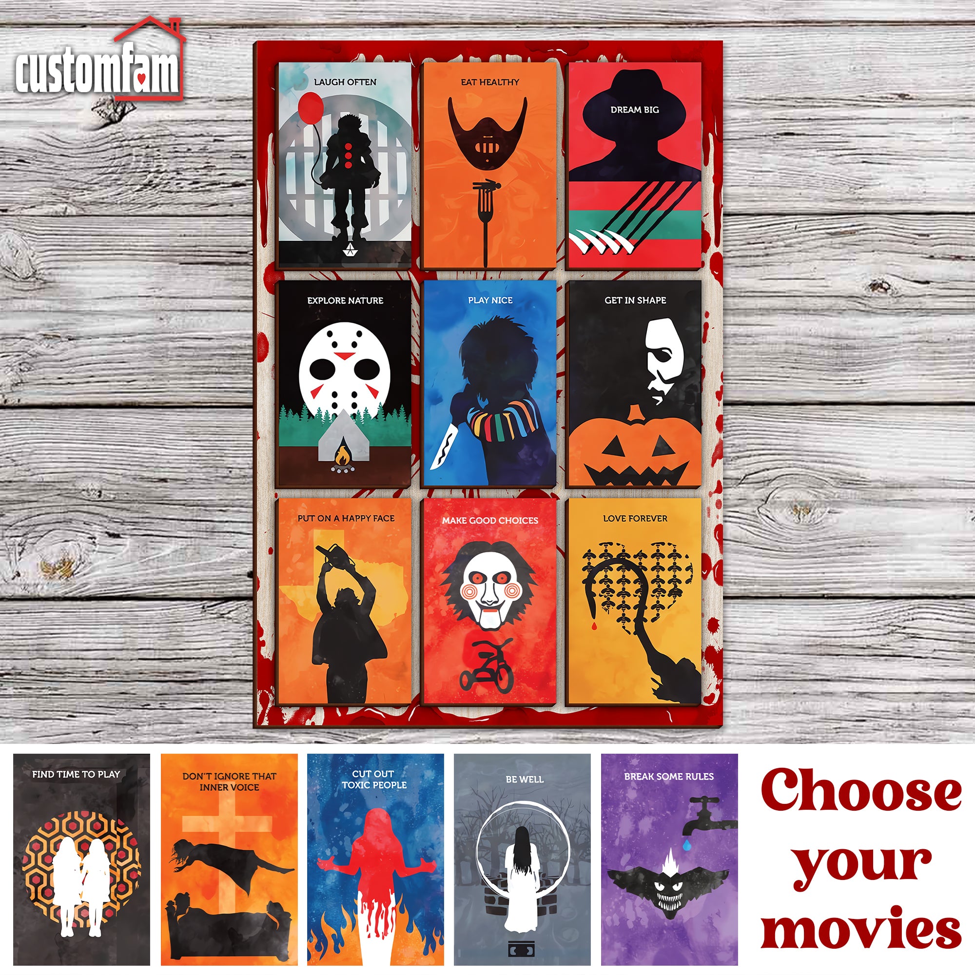 Personalized 2 Layered Horror Movie Sign, Halloween Horror Movie Gift Ideas