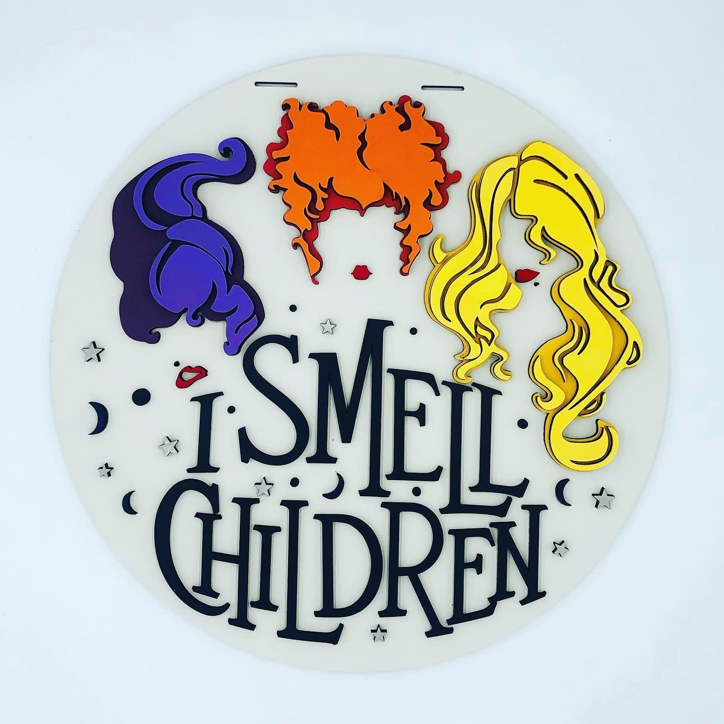 I Smell Children Door Hanger Round Sign, Happy Halloween Decoration