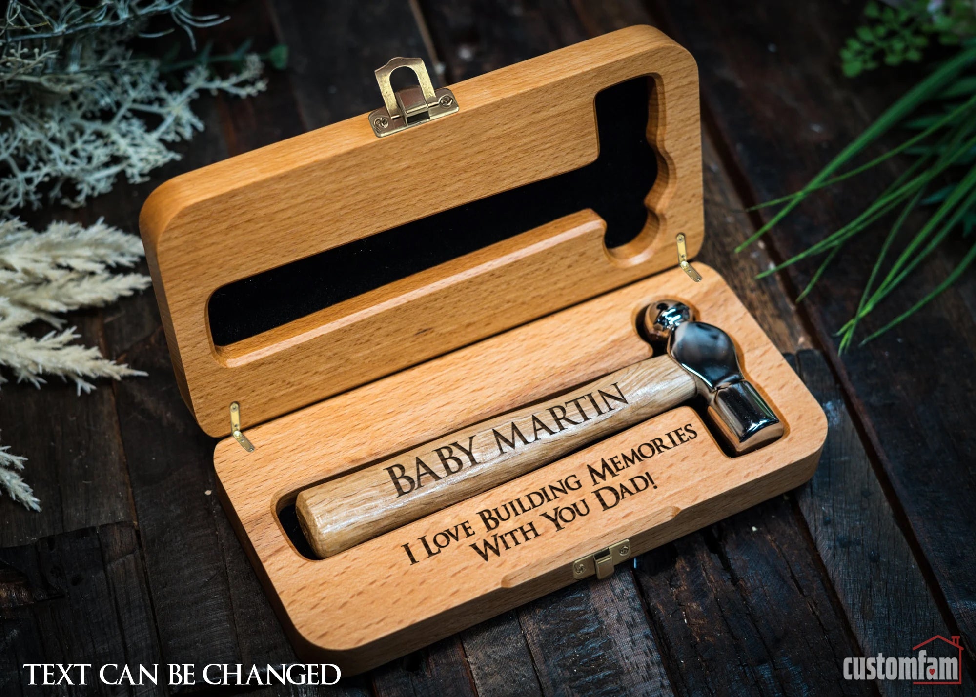 Personalized Mini Hammer in Wooden Gift Box, The Ultimate Pregnancy Announcement Gift