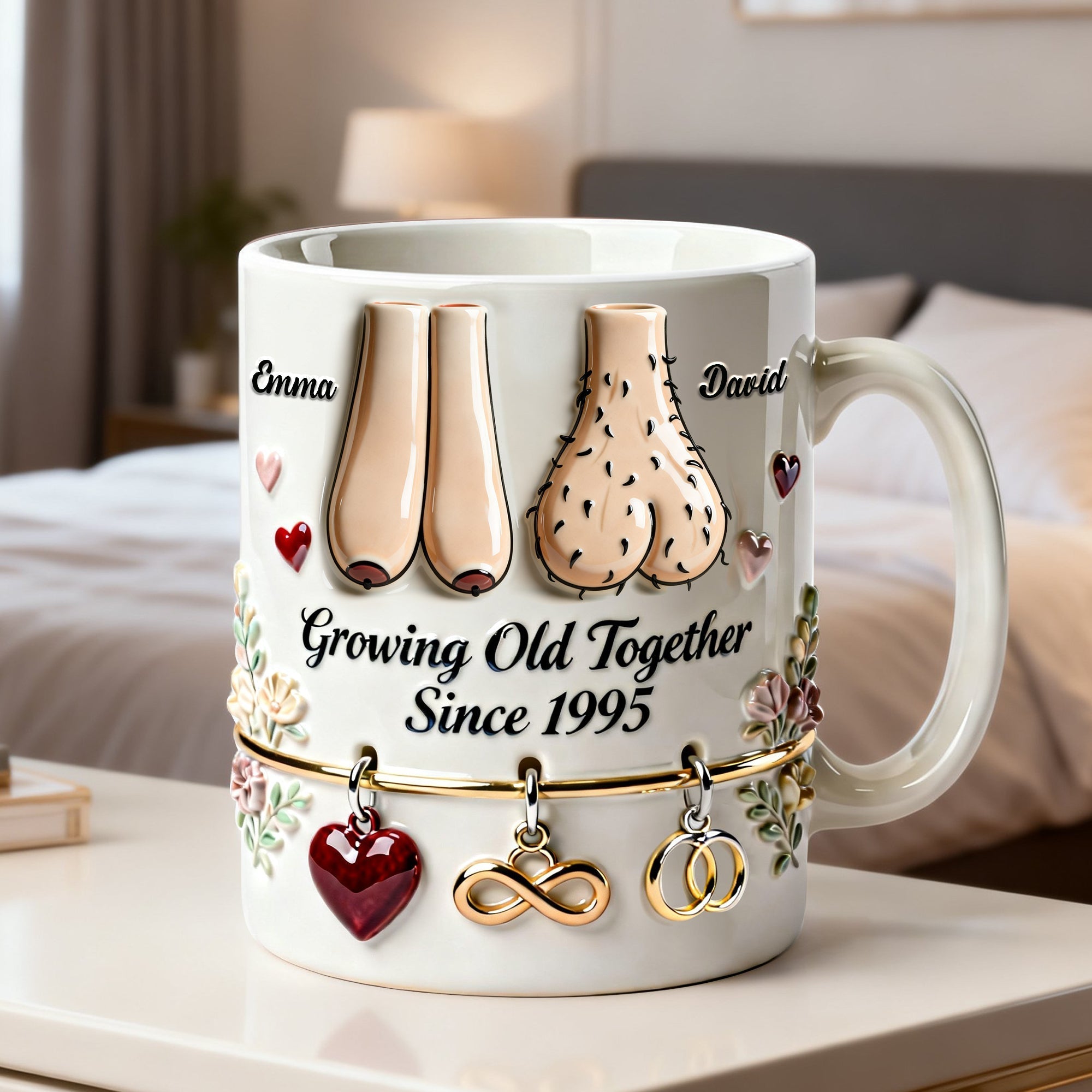 Growing Old Together Funny Adult Couples Coffee Mug, Custom Valentines Gifts, Personalized Gift For Couples