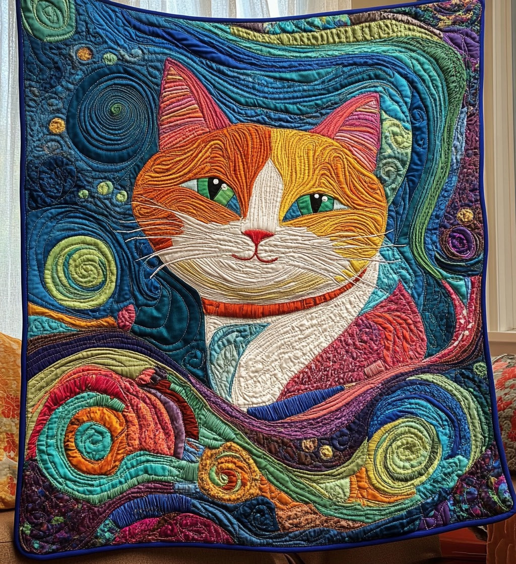 Abstract Kitty Art Blanket, Fleece Blanket, Bedroom Decor