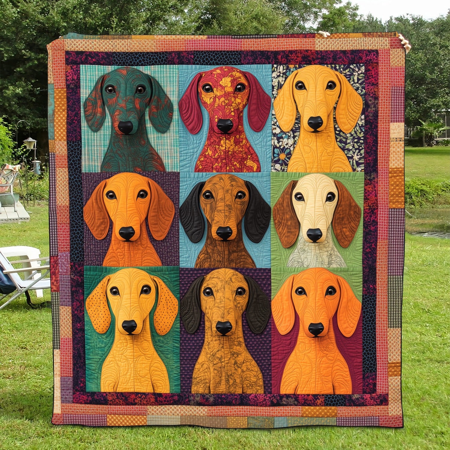 Cute Adorable Dachshund Art Blanket, Bedroom Decor, Gift For Dog Lovers