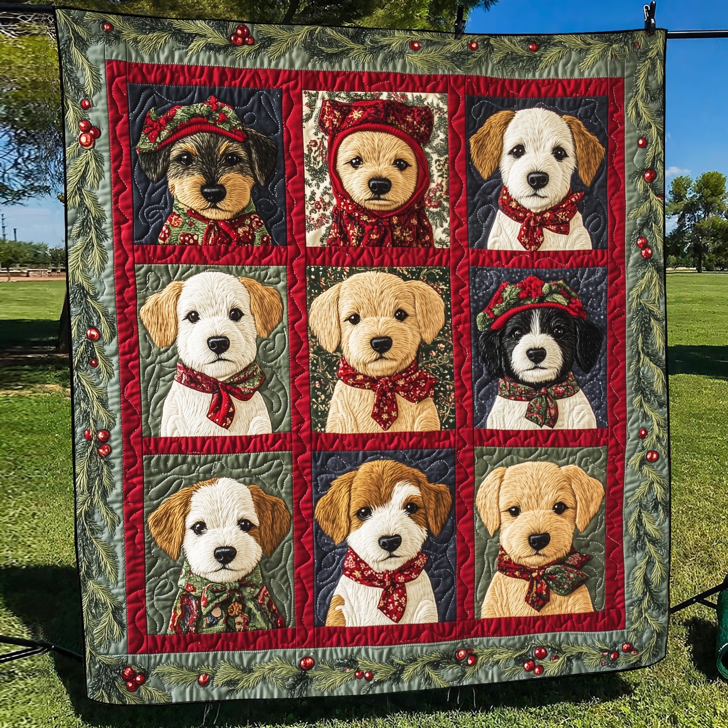 Cute Puppy Snowflakes Art Blanket, Bedroom Decor, Gift For Dog Lovers