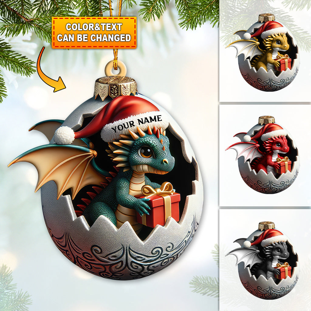 Cute Dragon Ornament, Personalized Dragon Ornament, Christmas Gift For Dragon Lovers