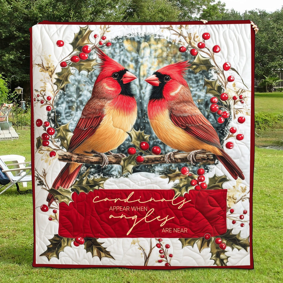 Cardinals Appear When Angels Are Near Custom Cardinal Blanket, Christmas Blanket