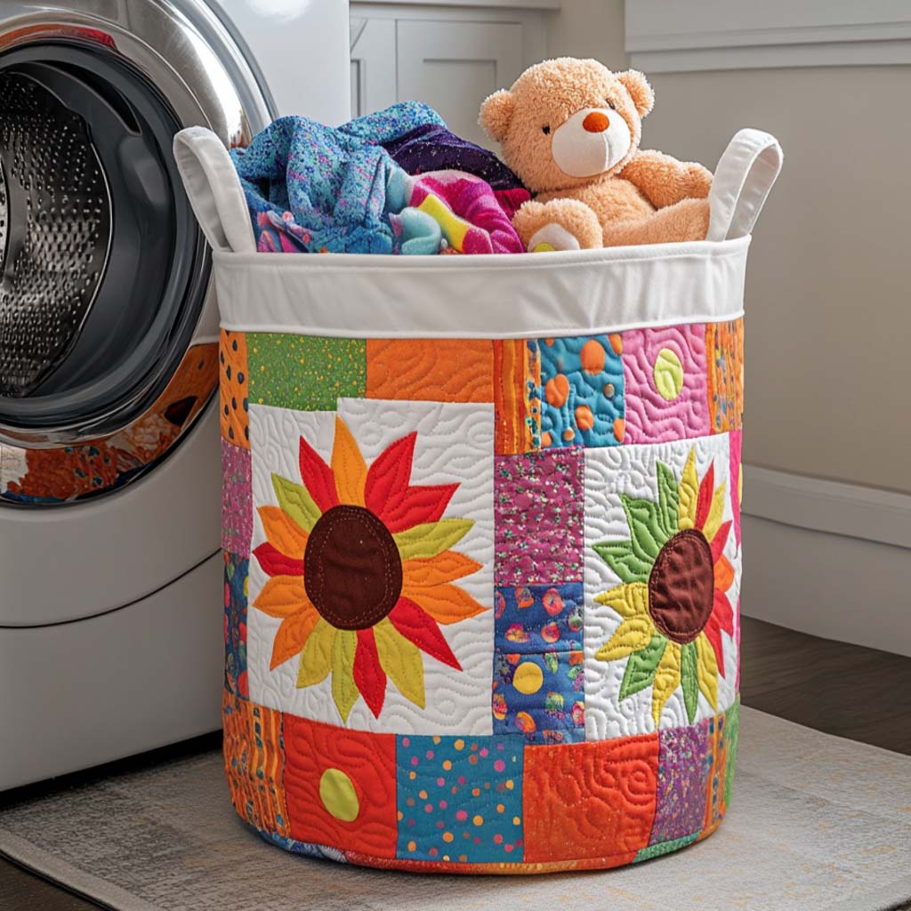 Cheerful Sunflower Laundry Basket Laundry Gifts, Housewarming Gift Ideas, Mother's Day Gifts