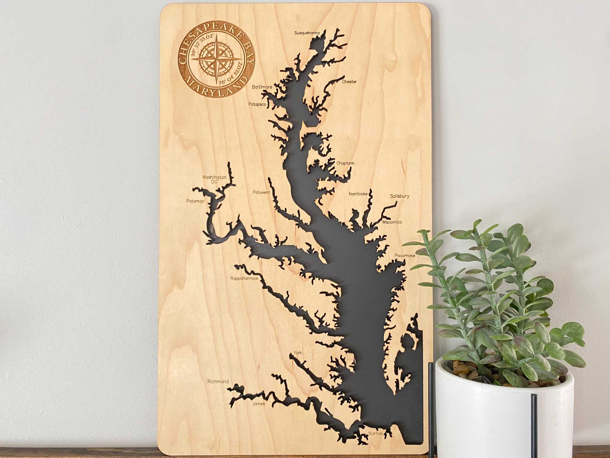 Chesapeake Bay Map, Gift For Travel Lover