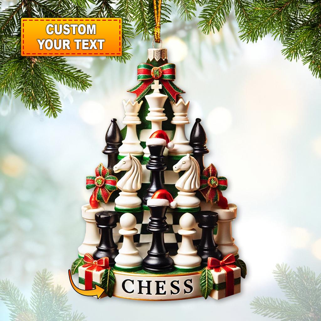 Chess Christmas Ornament, Gift for Chess Lovers, Christmas Decorations, Custom Christmas Ornament