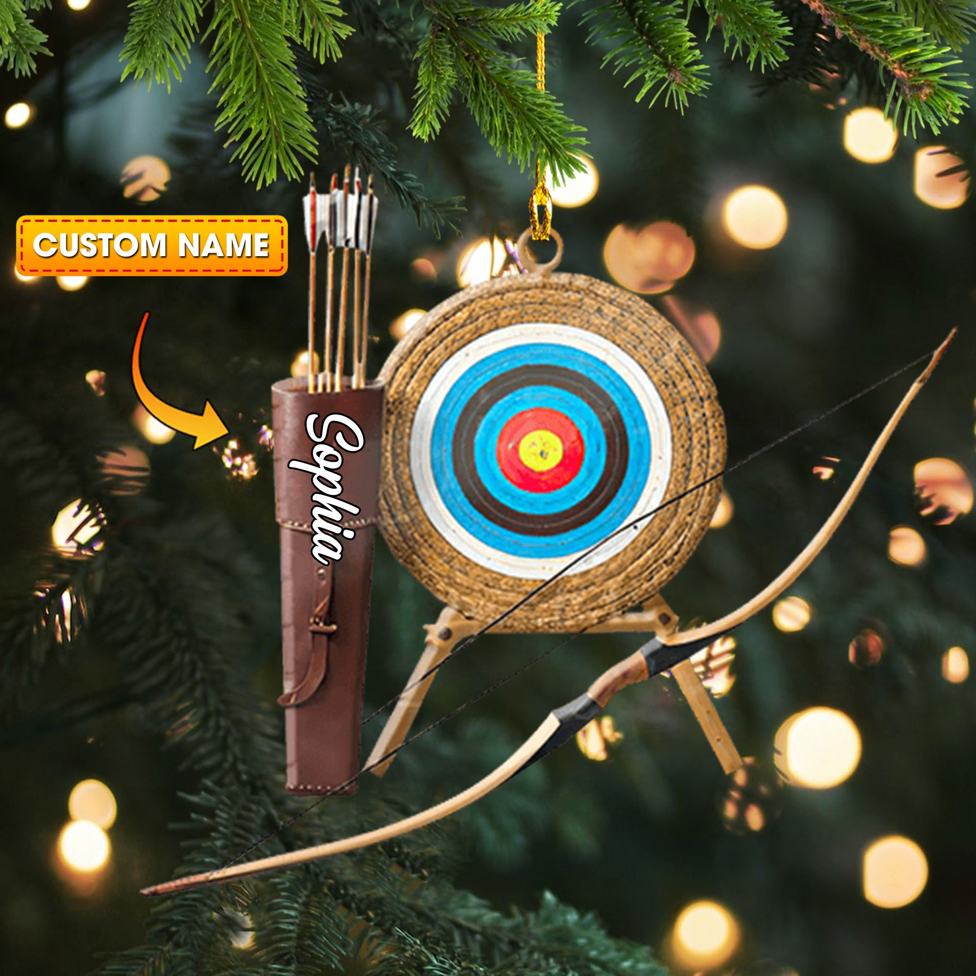 Archery Target Ornament, Custom Archery Target, Archery Lover, Christmas Decoration