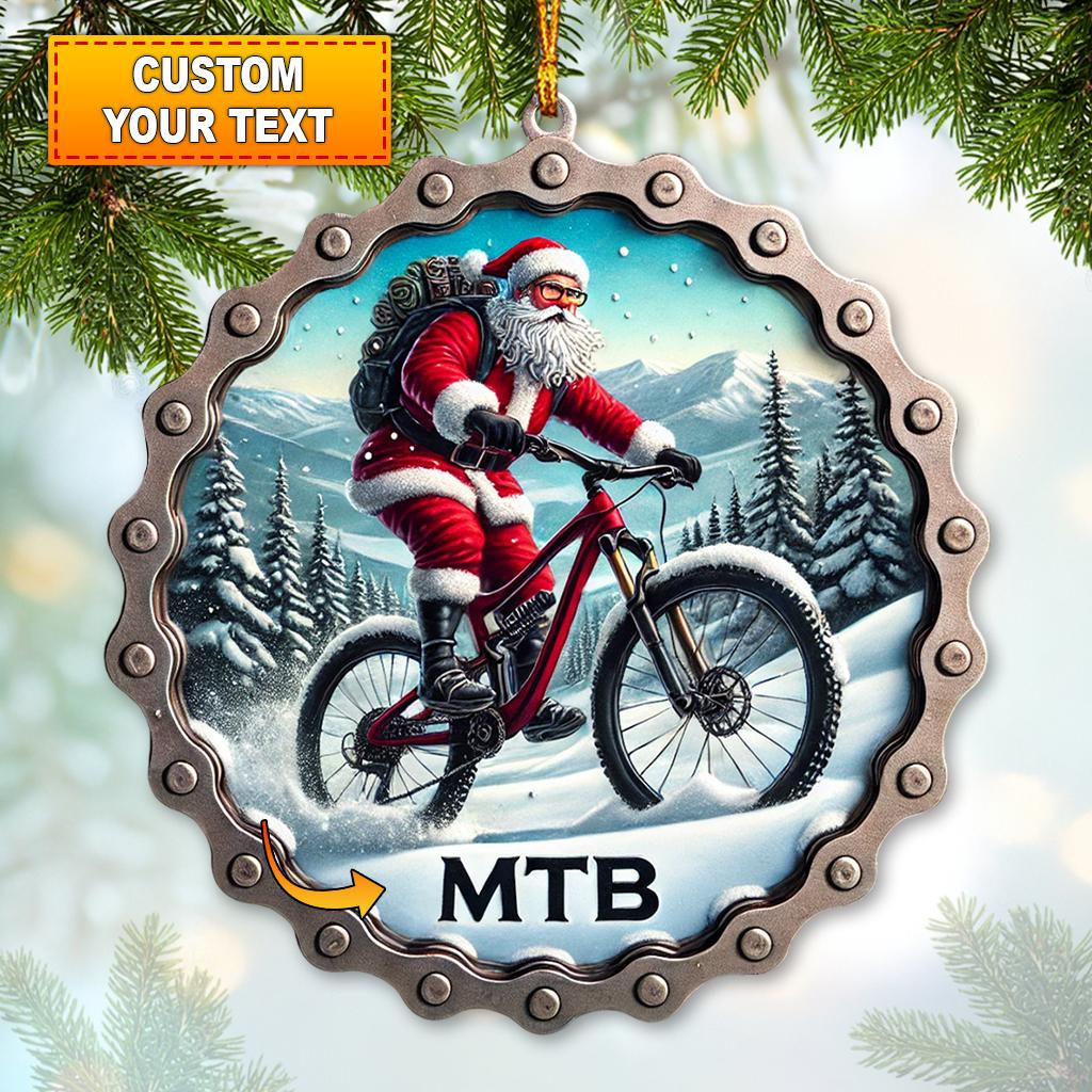 Biker Santa, Custom Santa Ornament, Christmas Decor For Biker Lovers