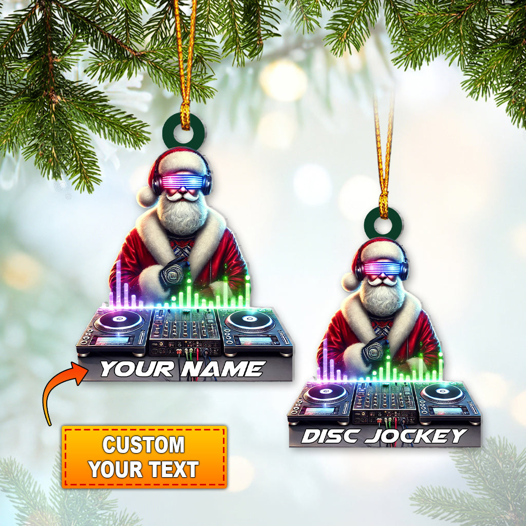 Santa DJ, Santa DJ Ornament, Gift For DJ Christmas Party Decor