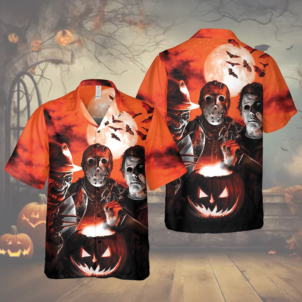 Halloween Hawaiian Shirt, Unisex Shirt For Horror Movies Fan, Halloween Gift