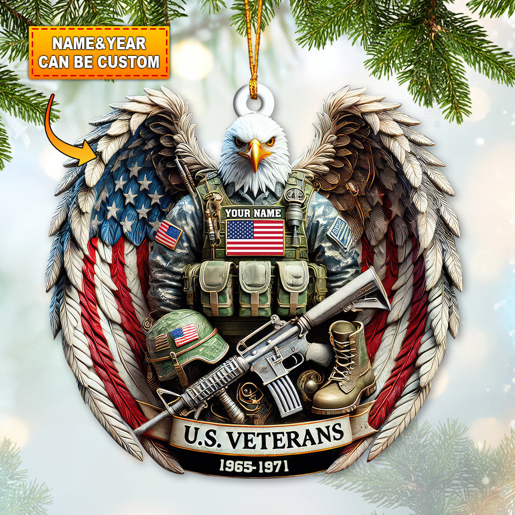 Personalized Veteran Ornament, Custom Name Soldier, Military Christmas Ornaments