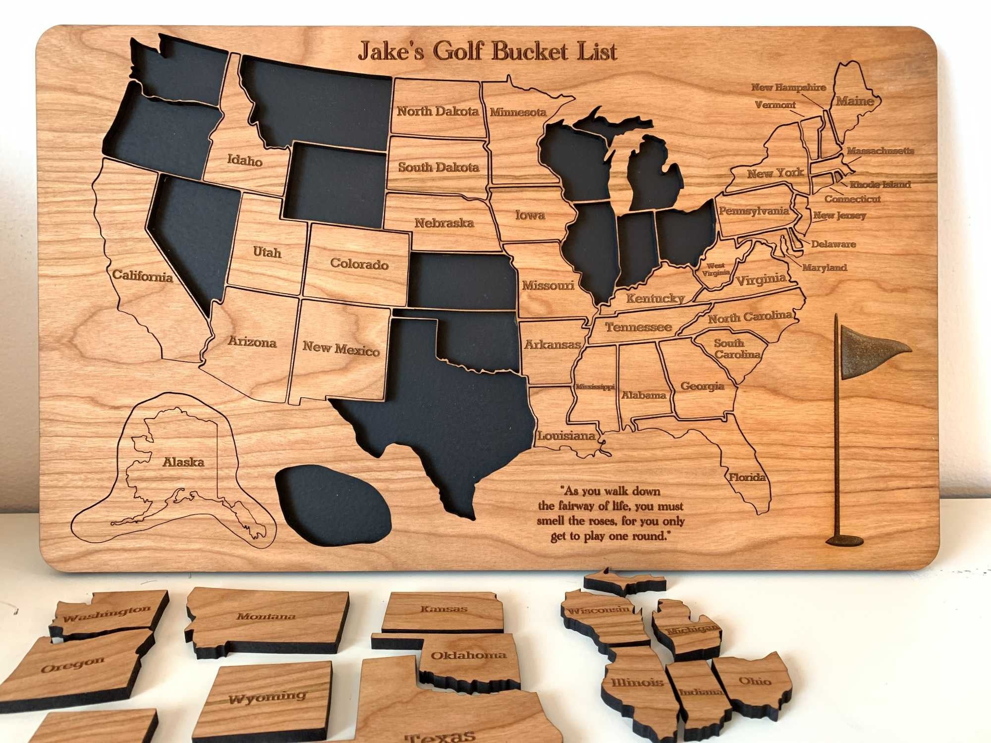 Golf in 50 States Tracker Board, Golf Tracker, Golf Bucket List, Gift For Golfers